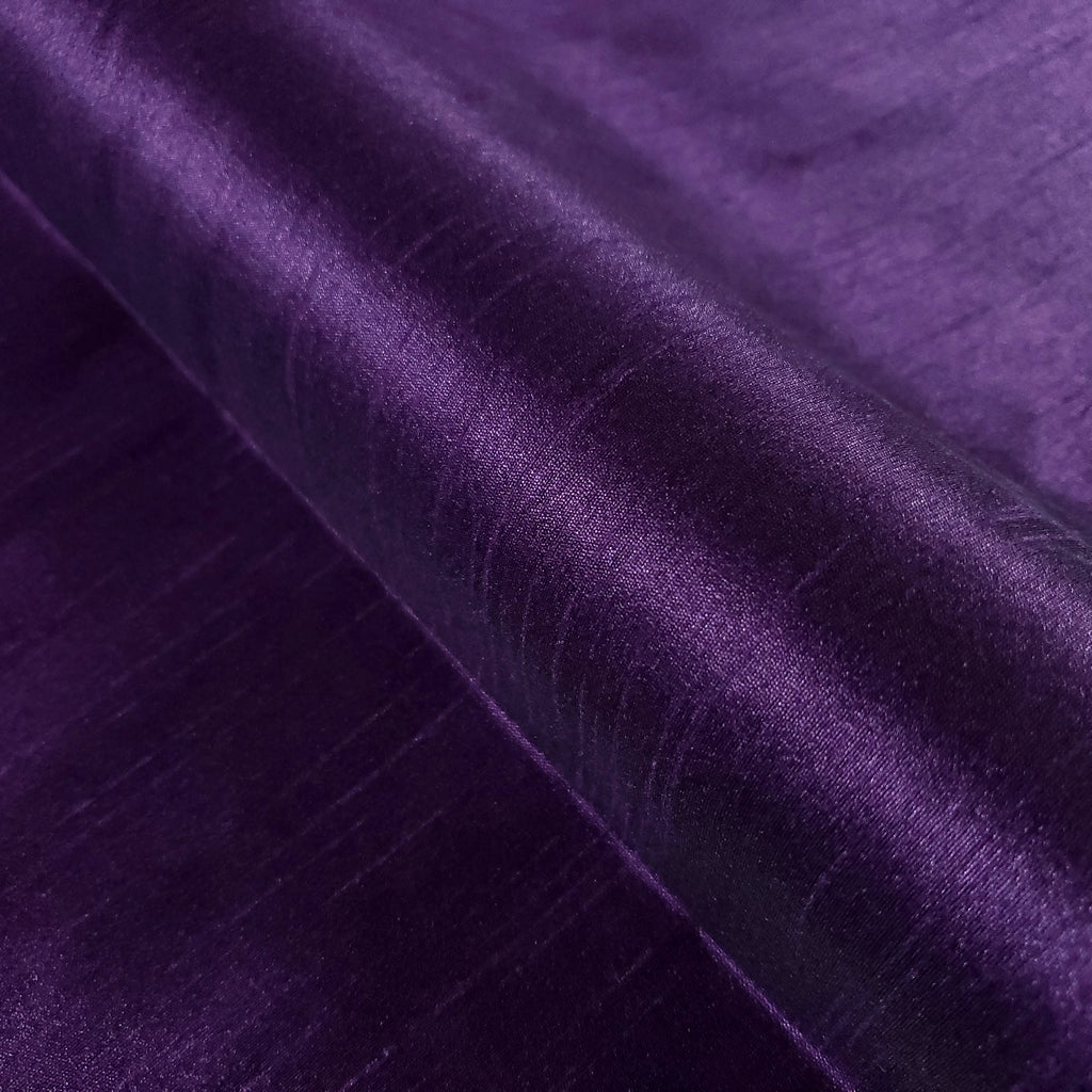 PURPLE MIDNIGHT FAUX SILK DUPIONI