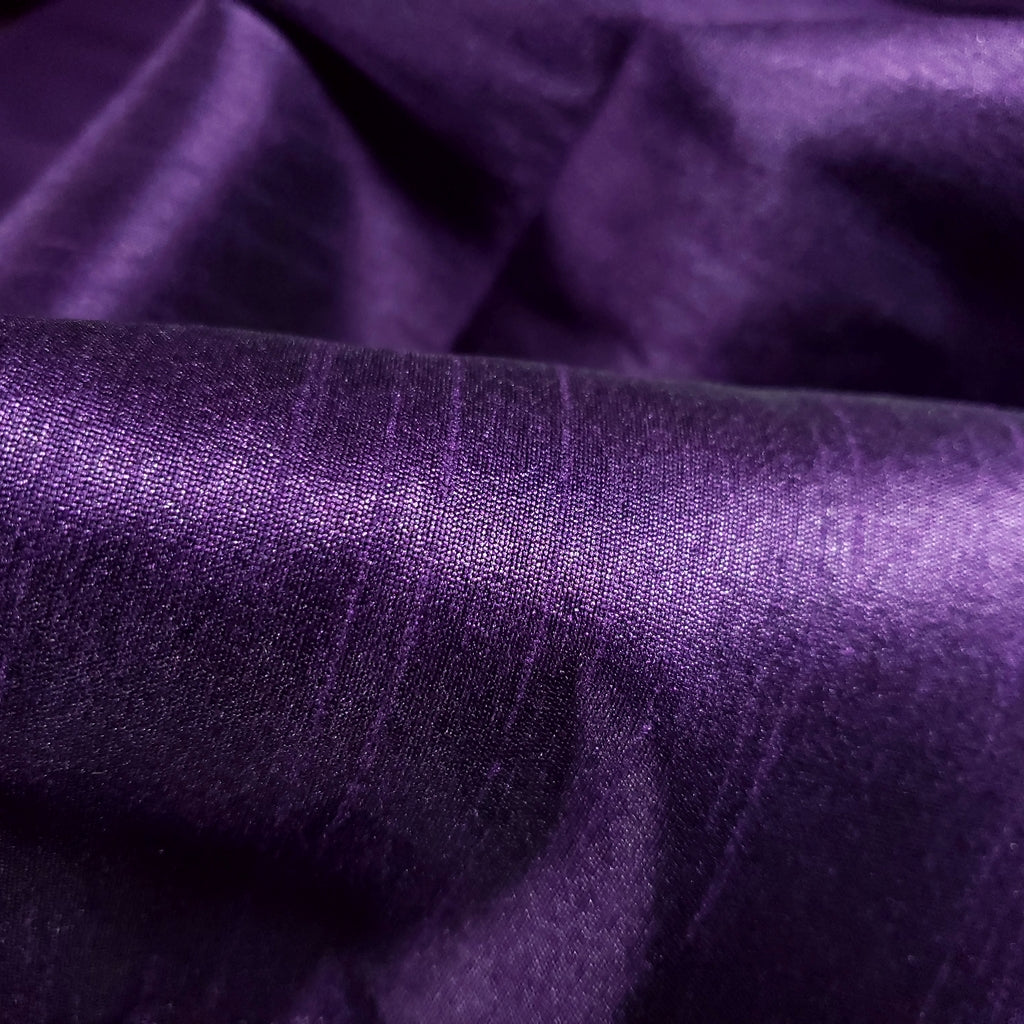 PURPLE MIDNIGHT FAUX SILK DUPIONI