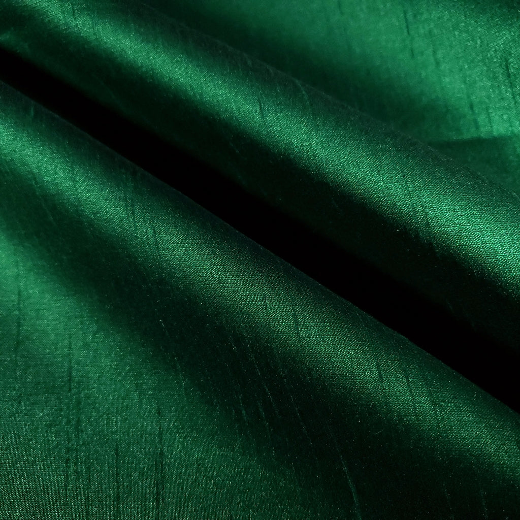 GREEN HUNTER FAUX SILK DUPIONI