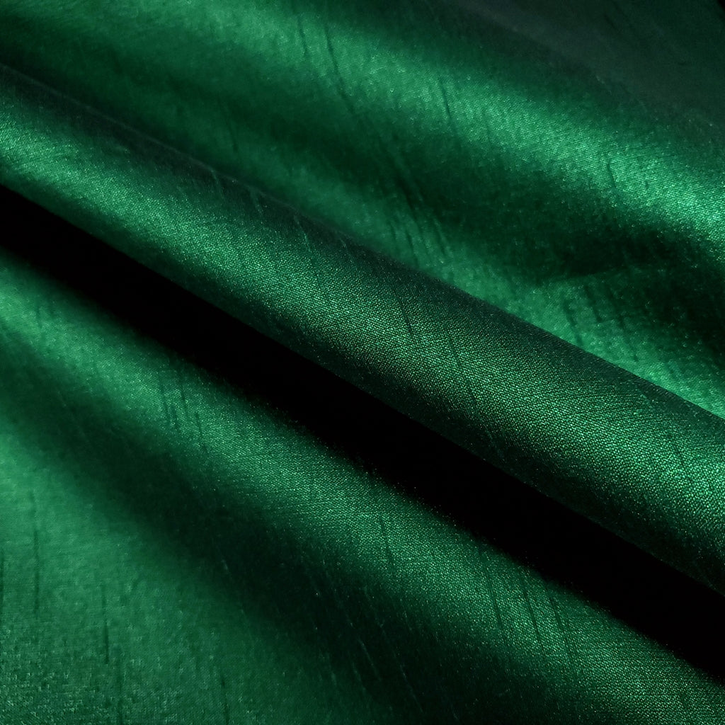 GREEN HUNTER FAUX SILK DUPIONI