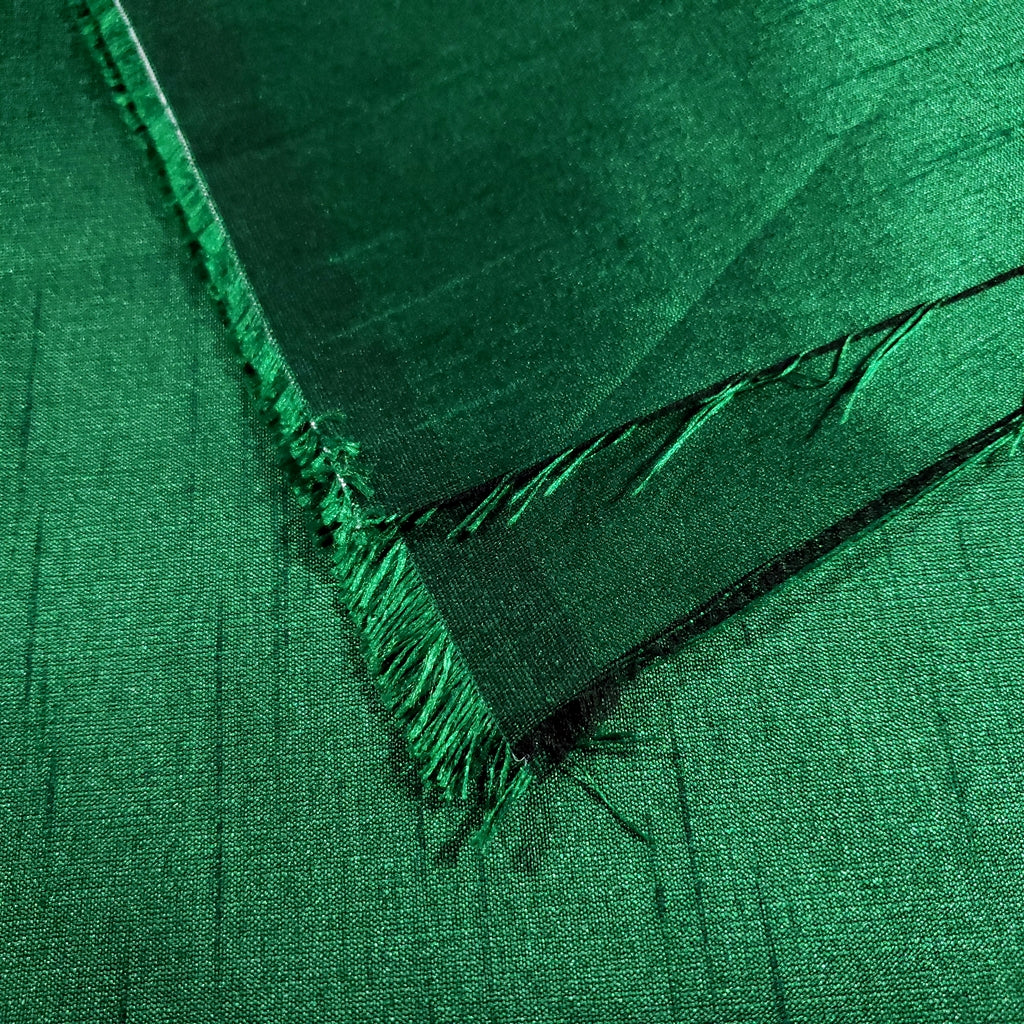 GREEN HUNTER FAUX SILK DUPIONI