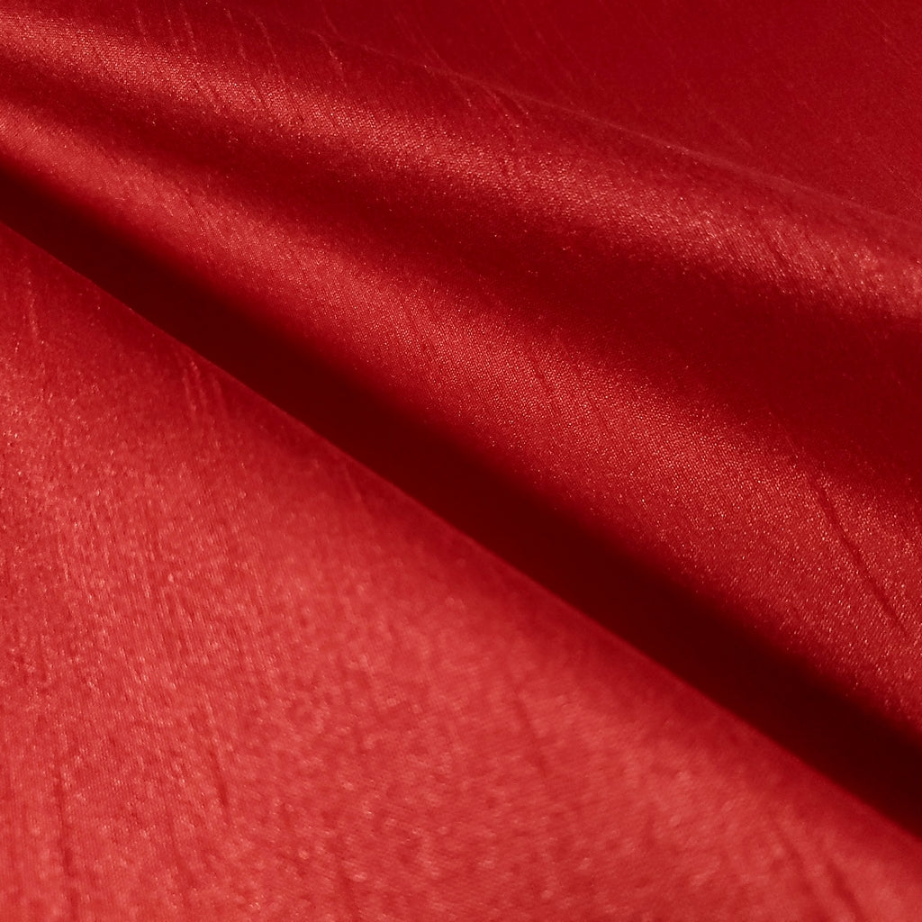 RED FAUX SILK DUPIONI