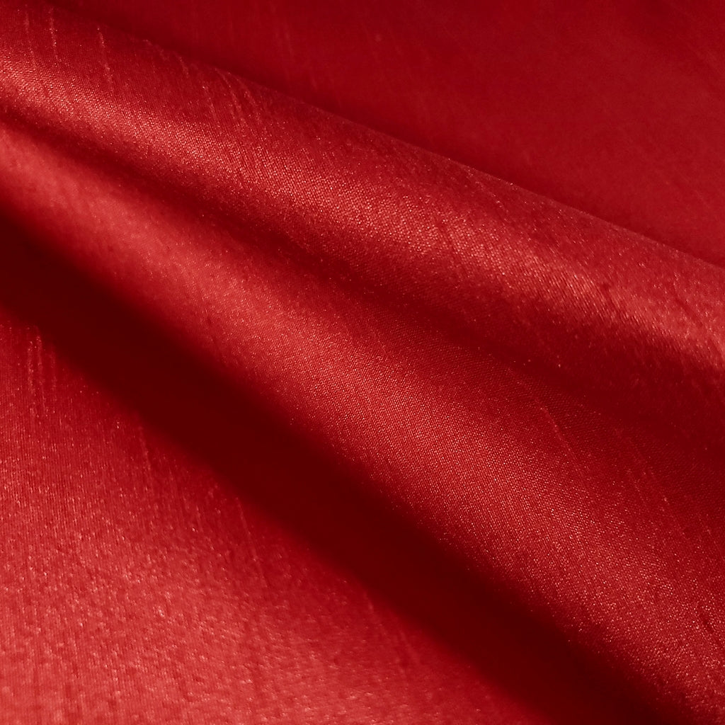 RED FAUX SILK DUPIONI