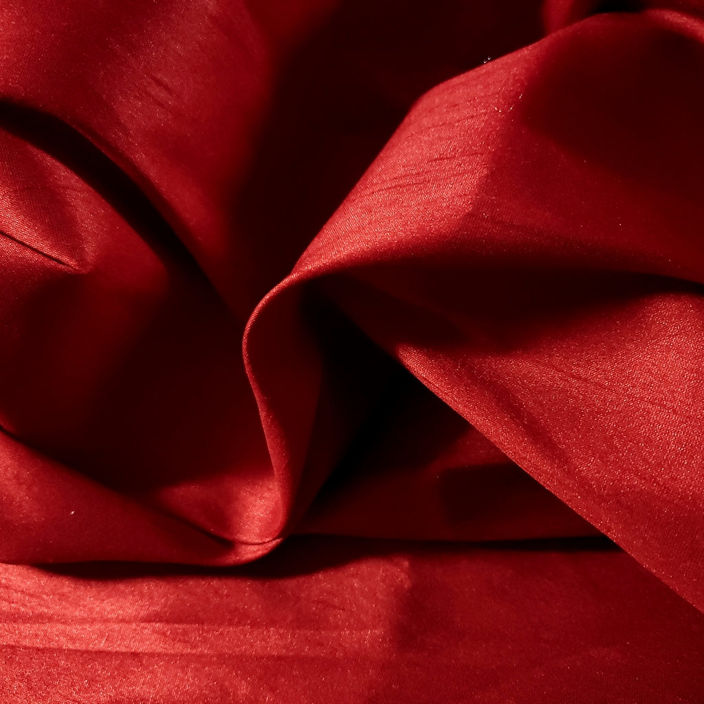 RED FAUX SILK DUPIONI