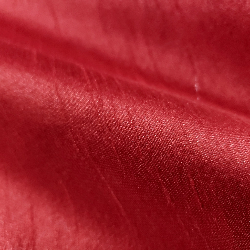 RED FAUX SILK DUPIONI