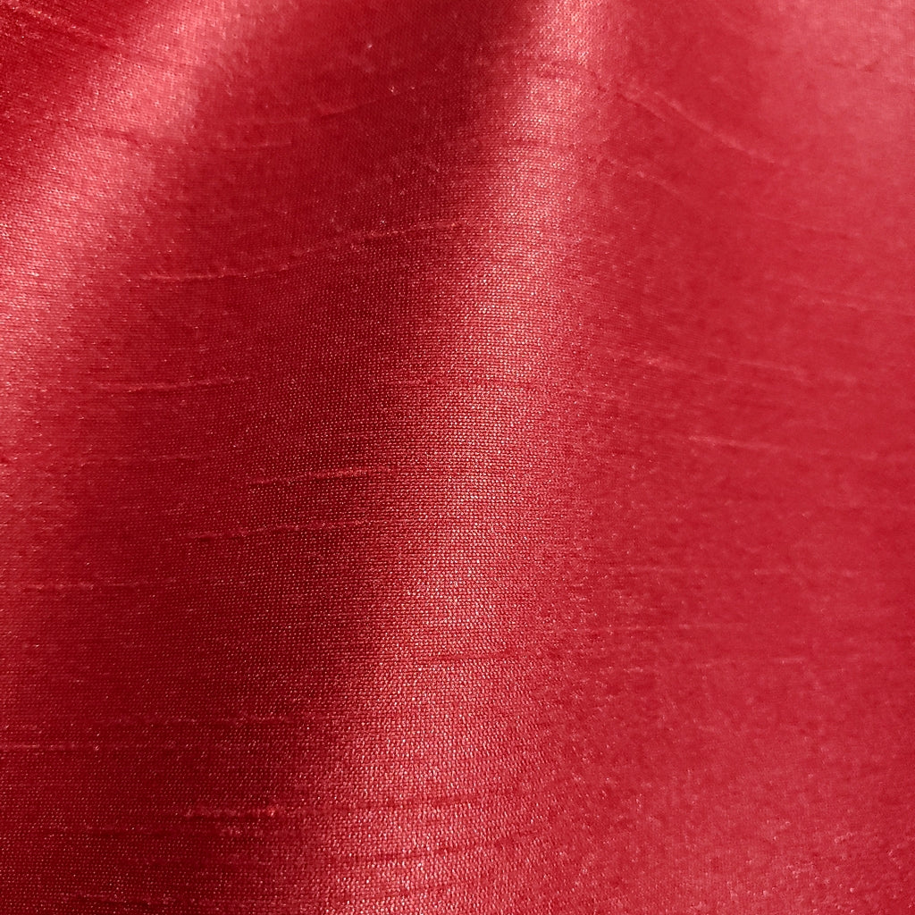 RED FAUX SILK DUPIONI