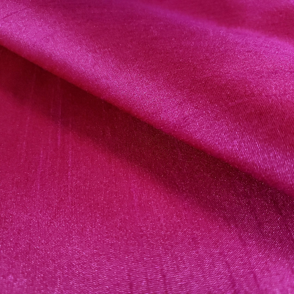 PINK VALENTINE FUCHSIA RED FAUX SILK DUPIONI 58"