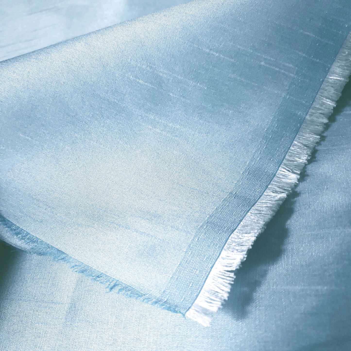 BLUE FROSTED TURQUOISE FAUX SILK DUPIONI 58"