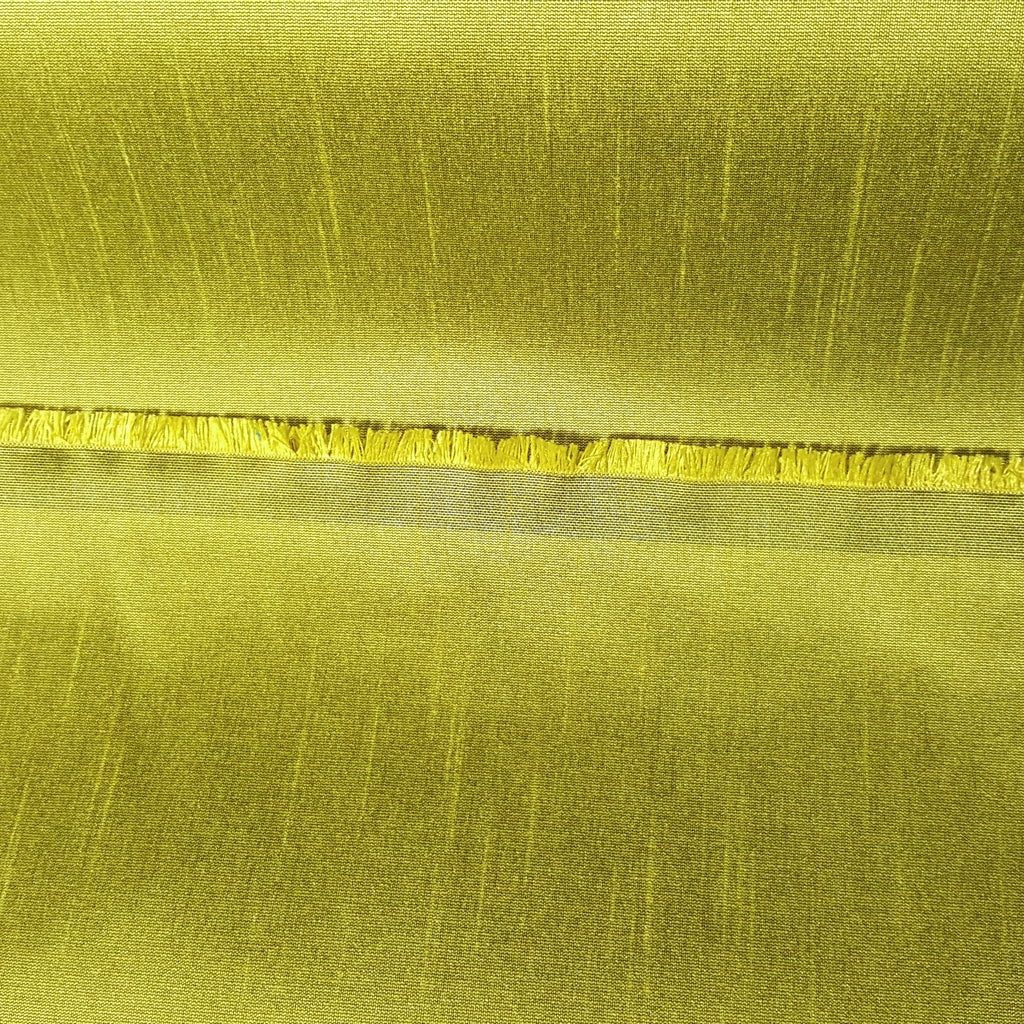 GREEN YELLOW CELERY CHARTREUSE FAUX SILK DUPIONI 58"