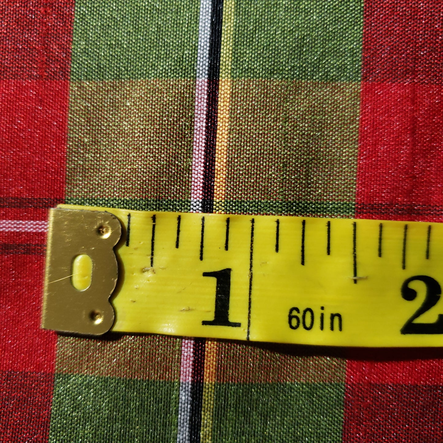 RED CLASSIC PLAID FAUX SILK DUPIONI