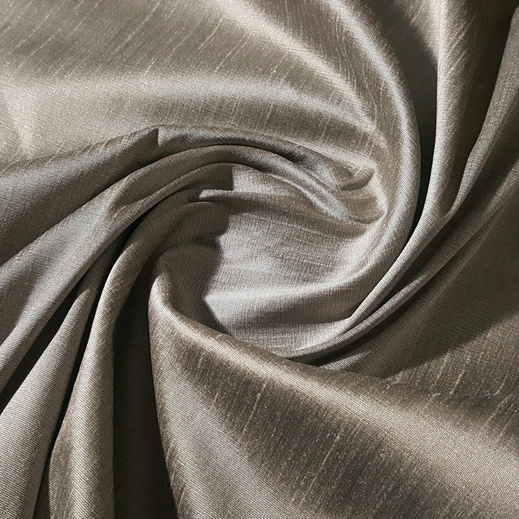 GRAY TAUPE FAUX SILK DUPIONI