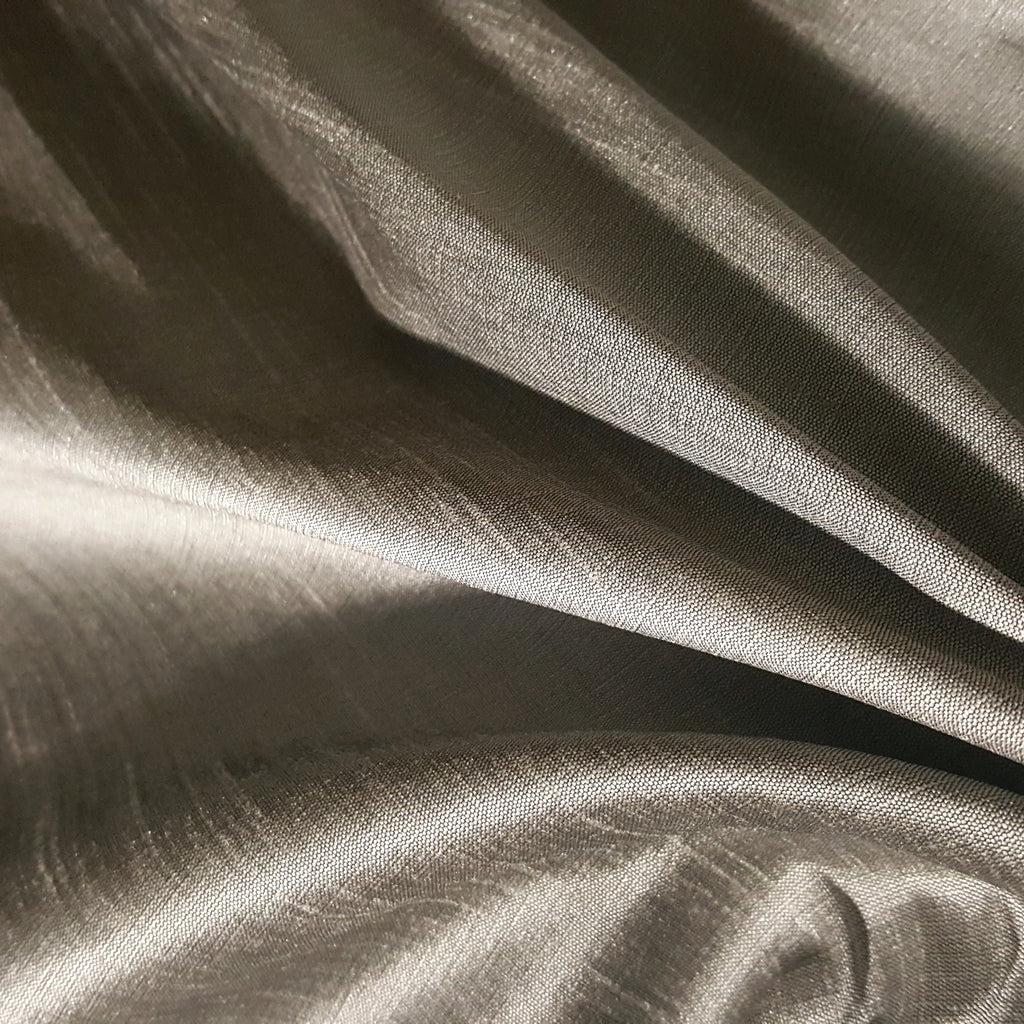 GRAY TAUPE FAUX SILK DUPIONI
