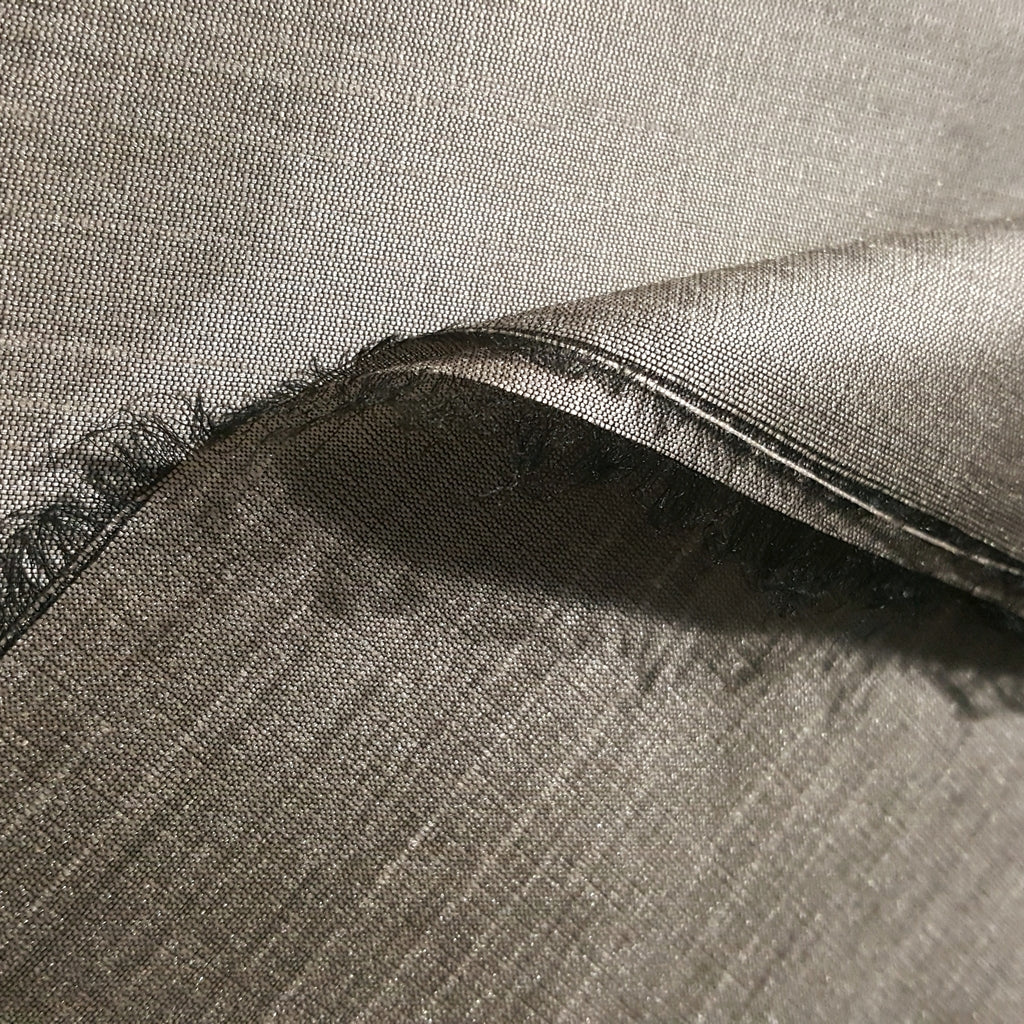 GRAY TAUPE FAUX SILK DUPIONI