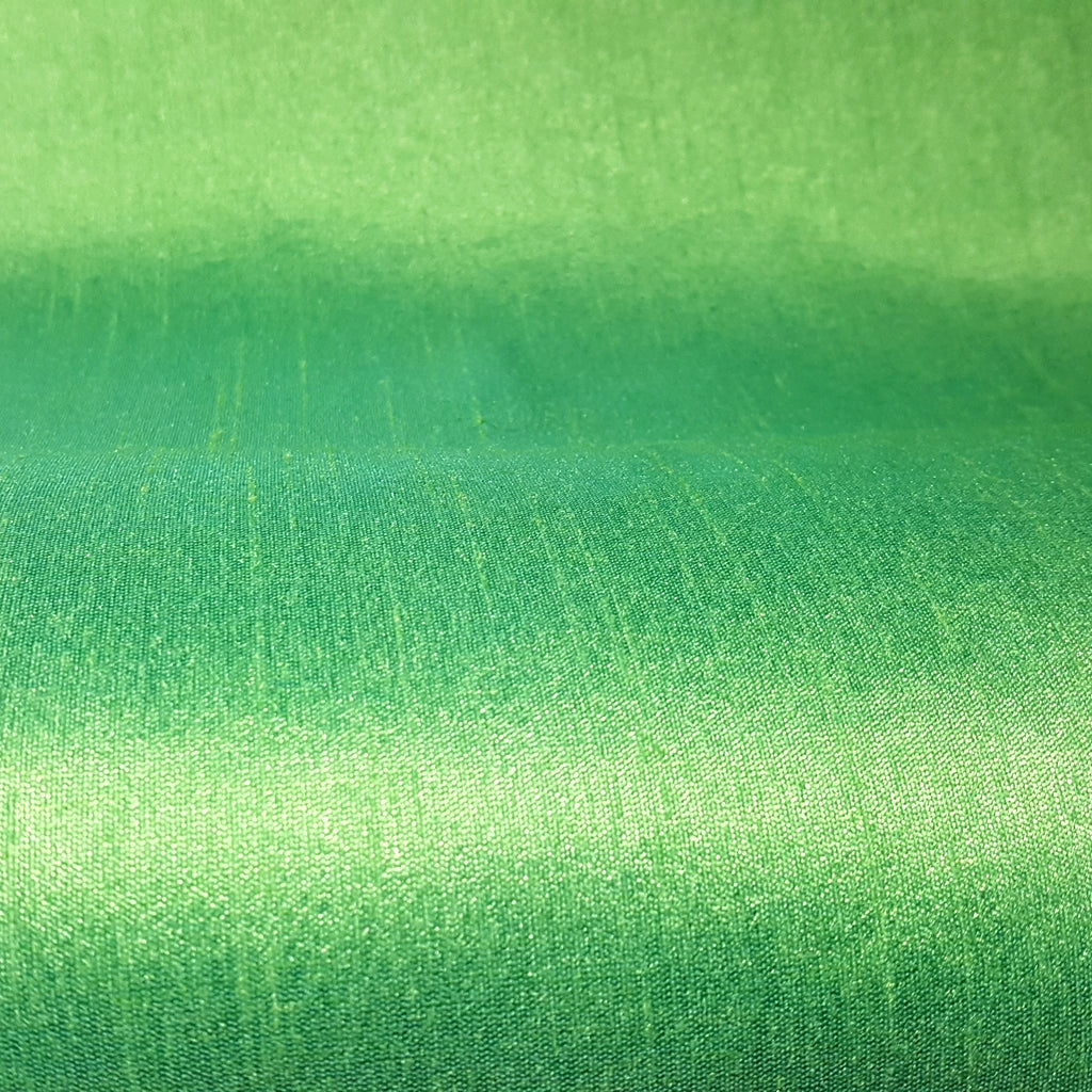 GREEN LIME TURQUOISE FAUX SILK DUPIONI