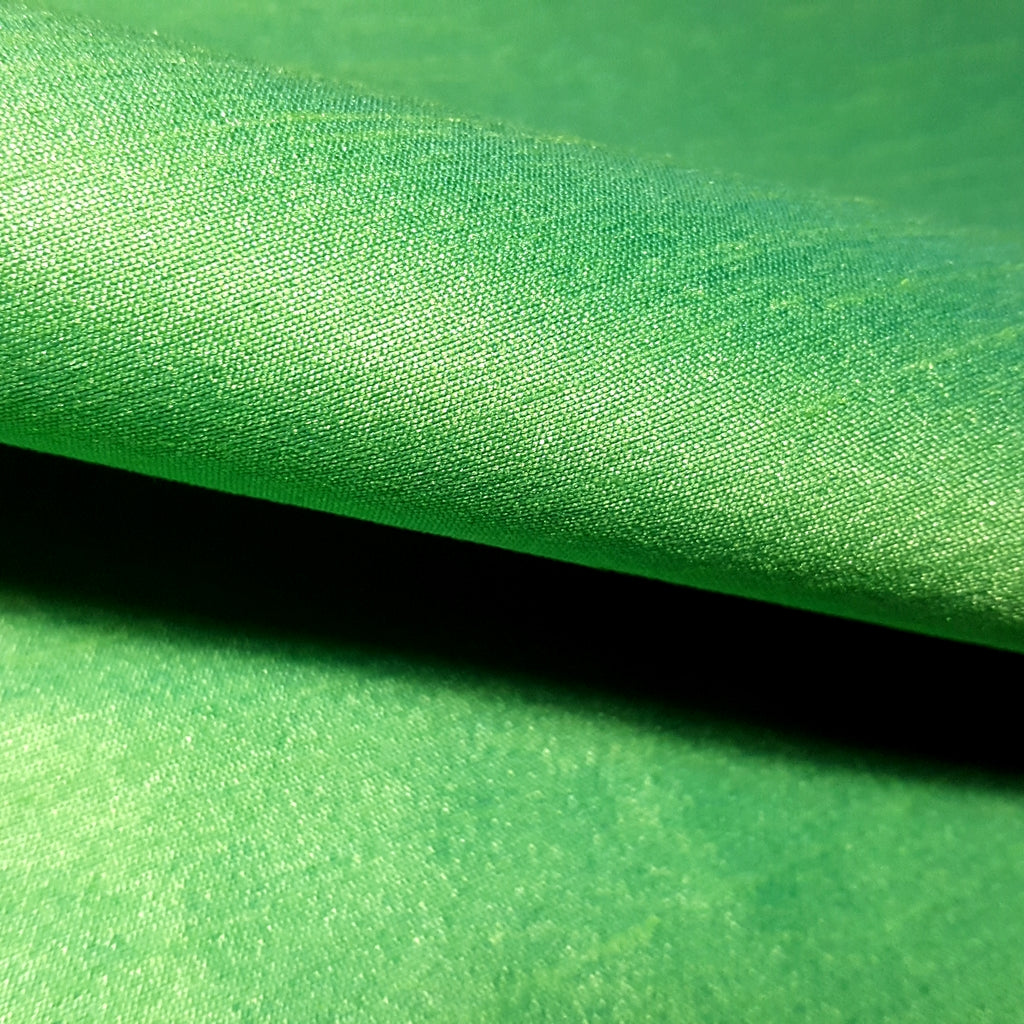 GREEN LIME TURQUOISE FAUX SILK DUPIONI