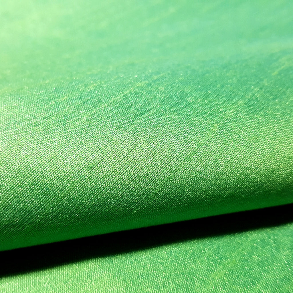 GREEN LIME TURQUOISE FAUX SILK DUPIONI