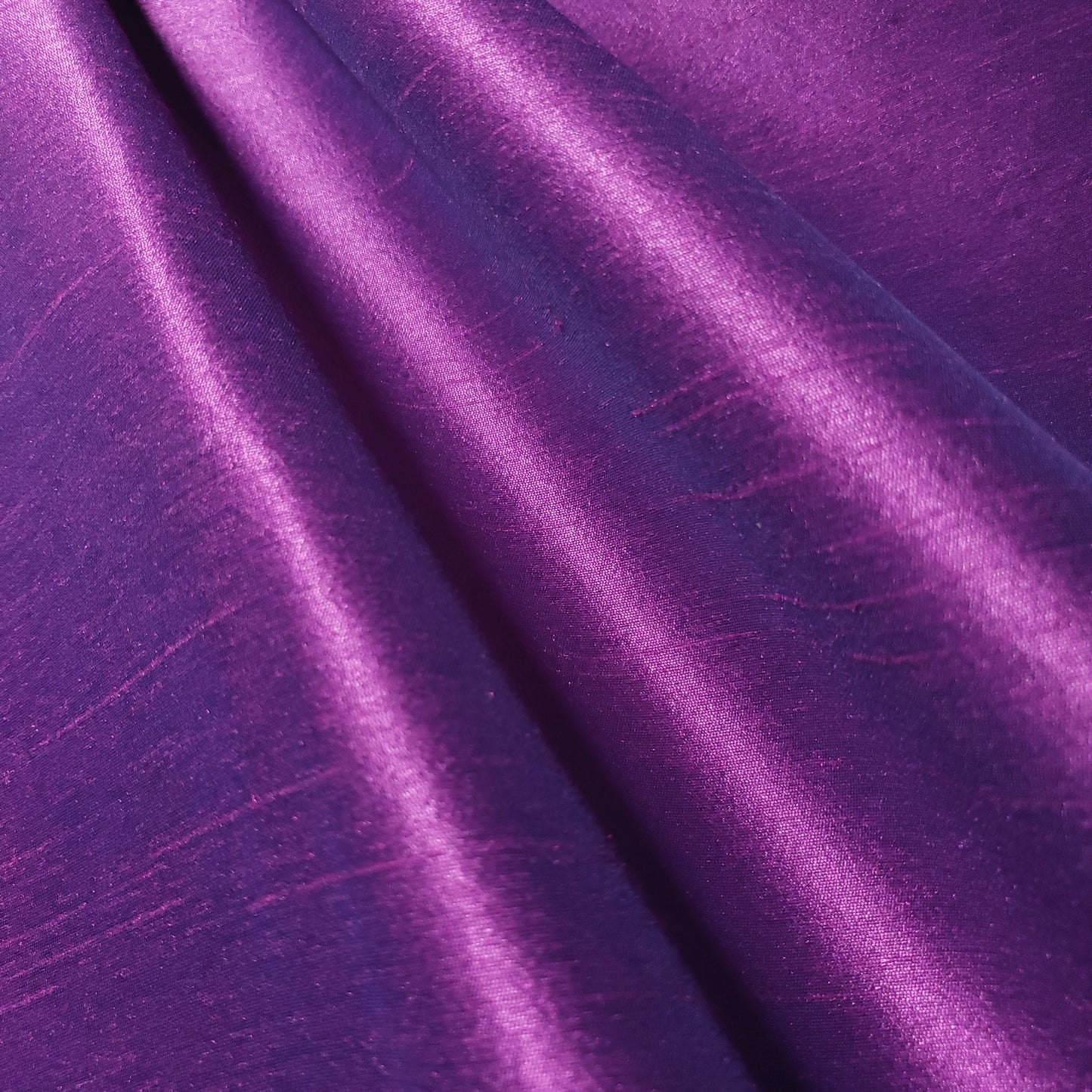 PURPLE MAGENTA BLUE FAUX SILK DUPIONI
