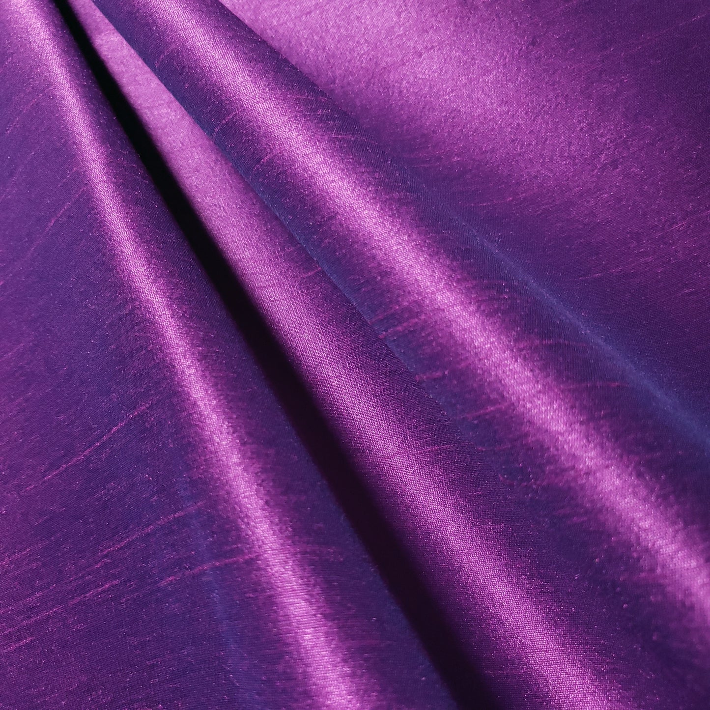 PURPLE MAGENTA BLUE FAUX SILK DUPIONI