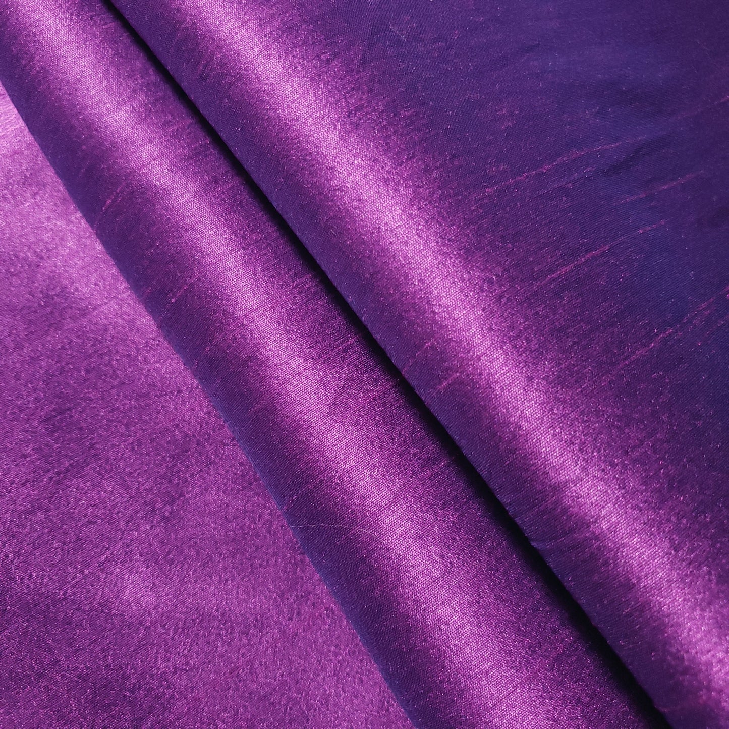 PURPLE MAGENTA BLUE FAUX SILK DUPIONI