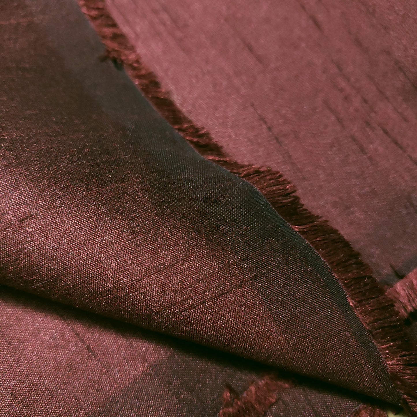 RED MAROON BURGUNDY FAUX SILK DUPIONI