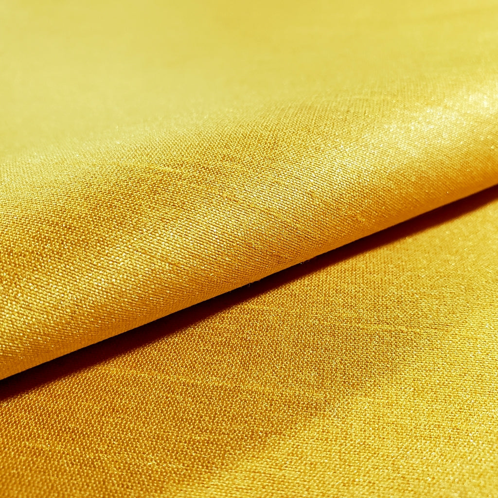 YELLOW MUSTARD FAUX SILK DUPIONI