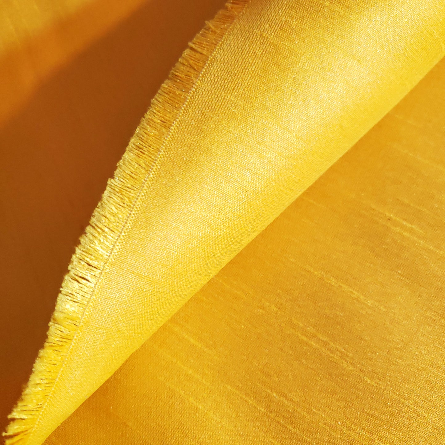 YELLOW MUSTARD FAUX SILK DUPIONI