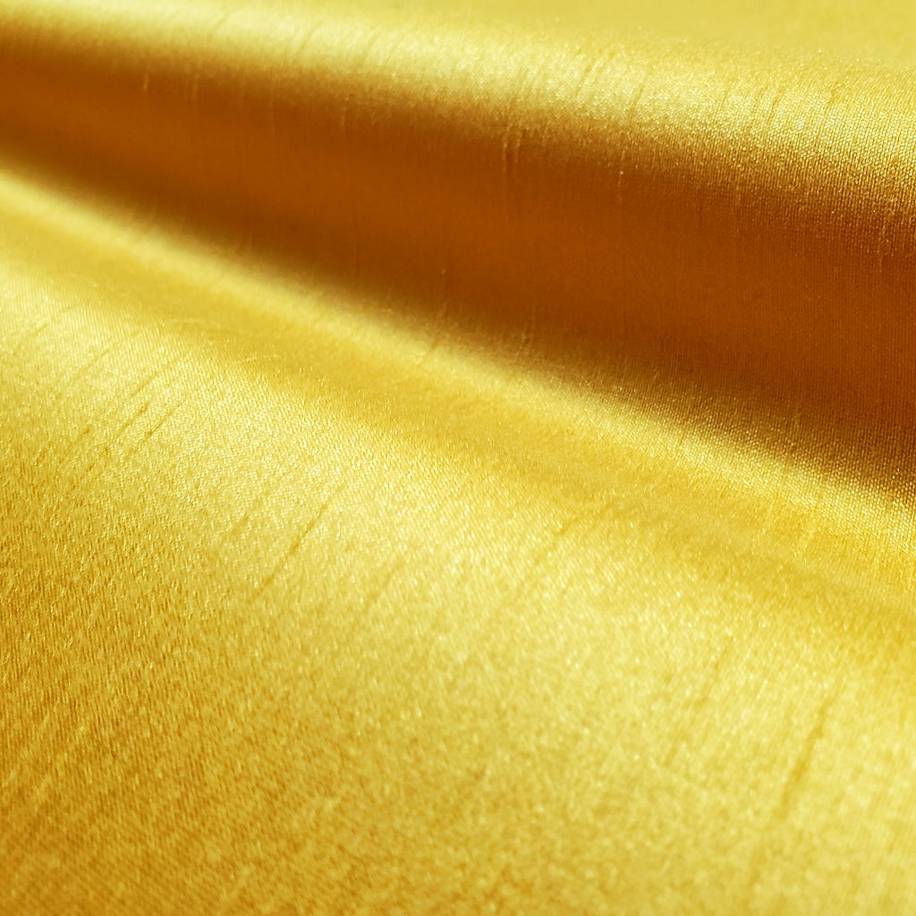 YELLOW MUSTARD FAUX SILK DUPIONI