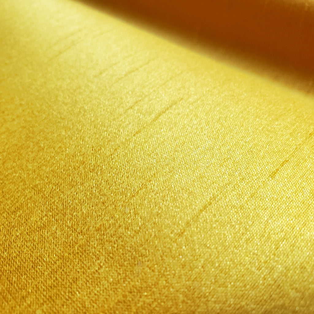 YELLOW MUSTARD FAUX SILK DUPIONI