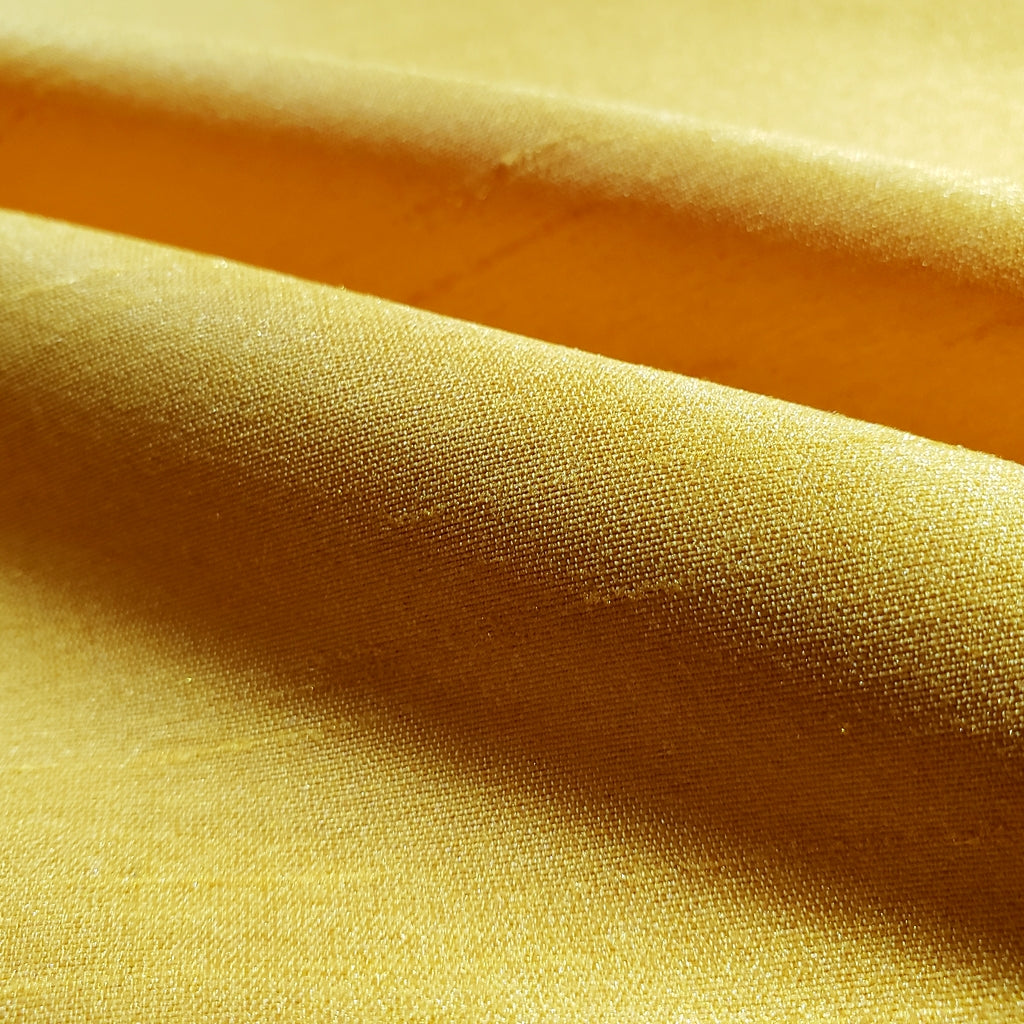 YELLOW MUSTARD FAUX SILK DUPIONI