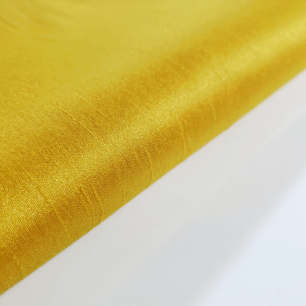 YELLOW MUSTARD FAUX SILK DUPIONI