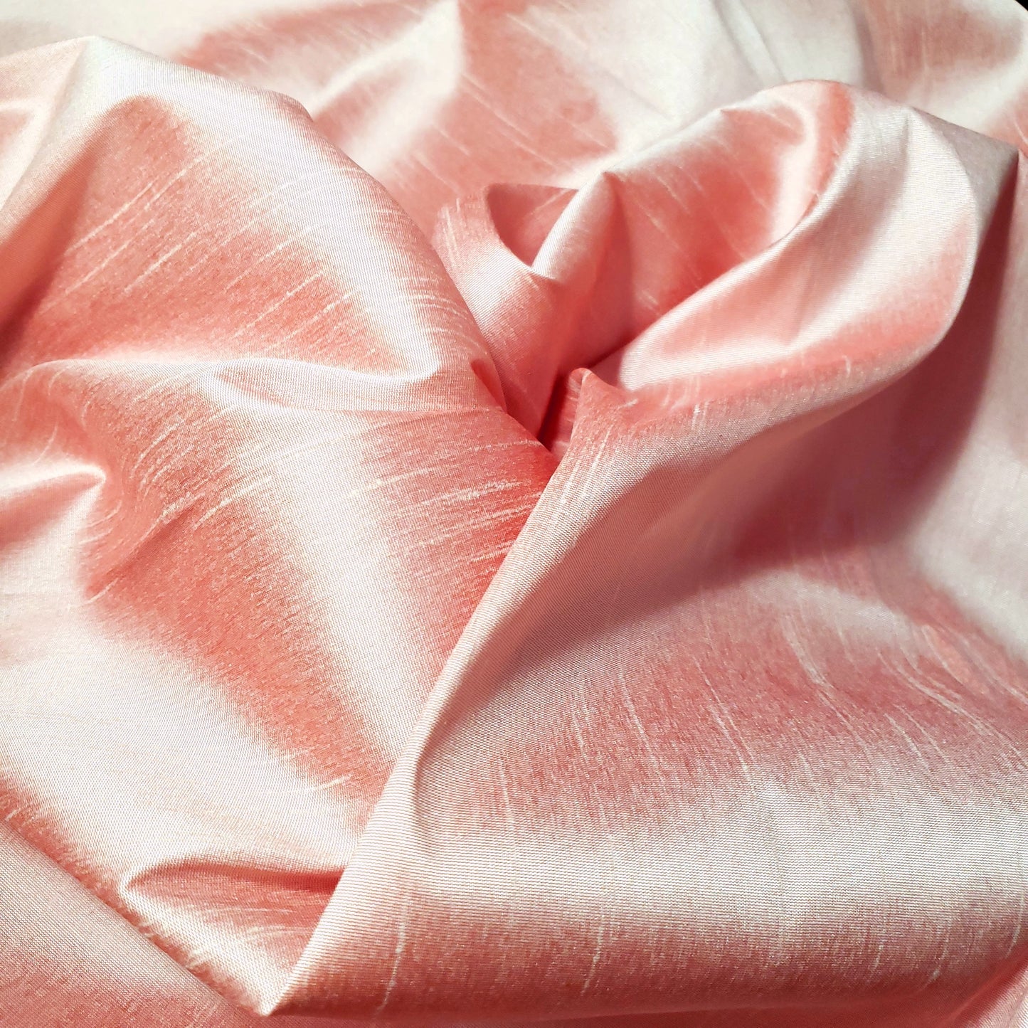 PINK PEARL CORAL FAUX SILK DUPIONI