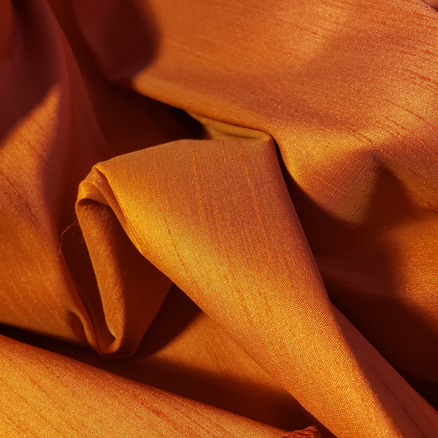 ORANGE PUMPKIN FAUX SILK DUPIONI