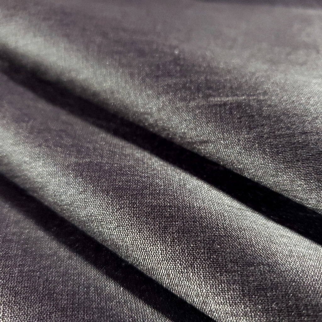 GRAY CHARCOAL SEAL FAUX SILK DUPIONI