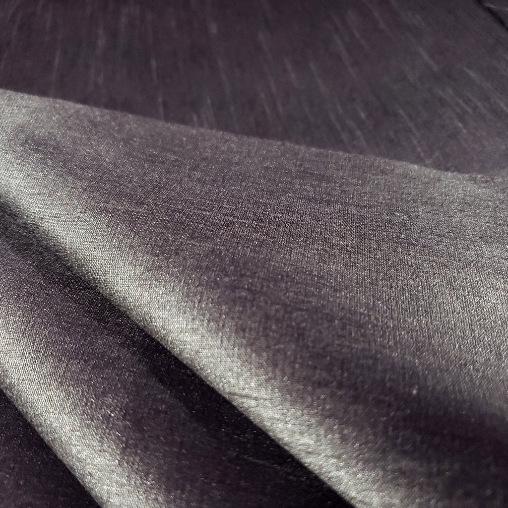 GRAY CHARCOAL SEAL FAUX SILK DUPIONI