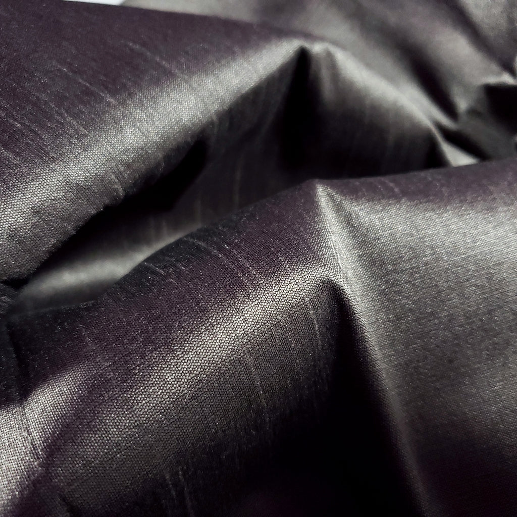 GRAY CHARCOAL SEAL FAUX SILK DUPIONI