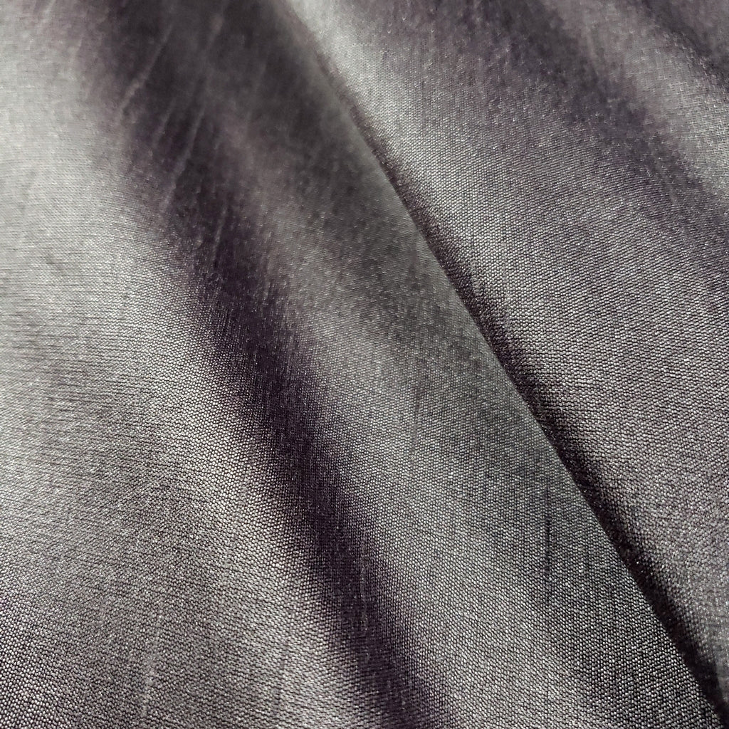 GRAY CHARCOAL SEAL FAUX SILK DUPIONI