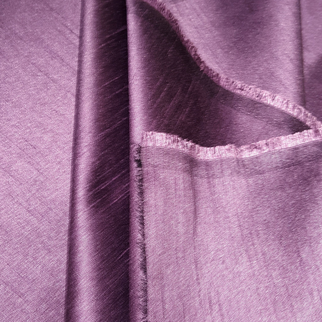 PURPLE DUSTY PLUM FAUX SILK DUPIONI