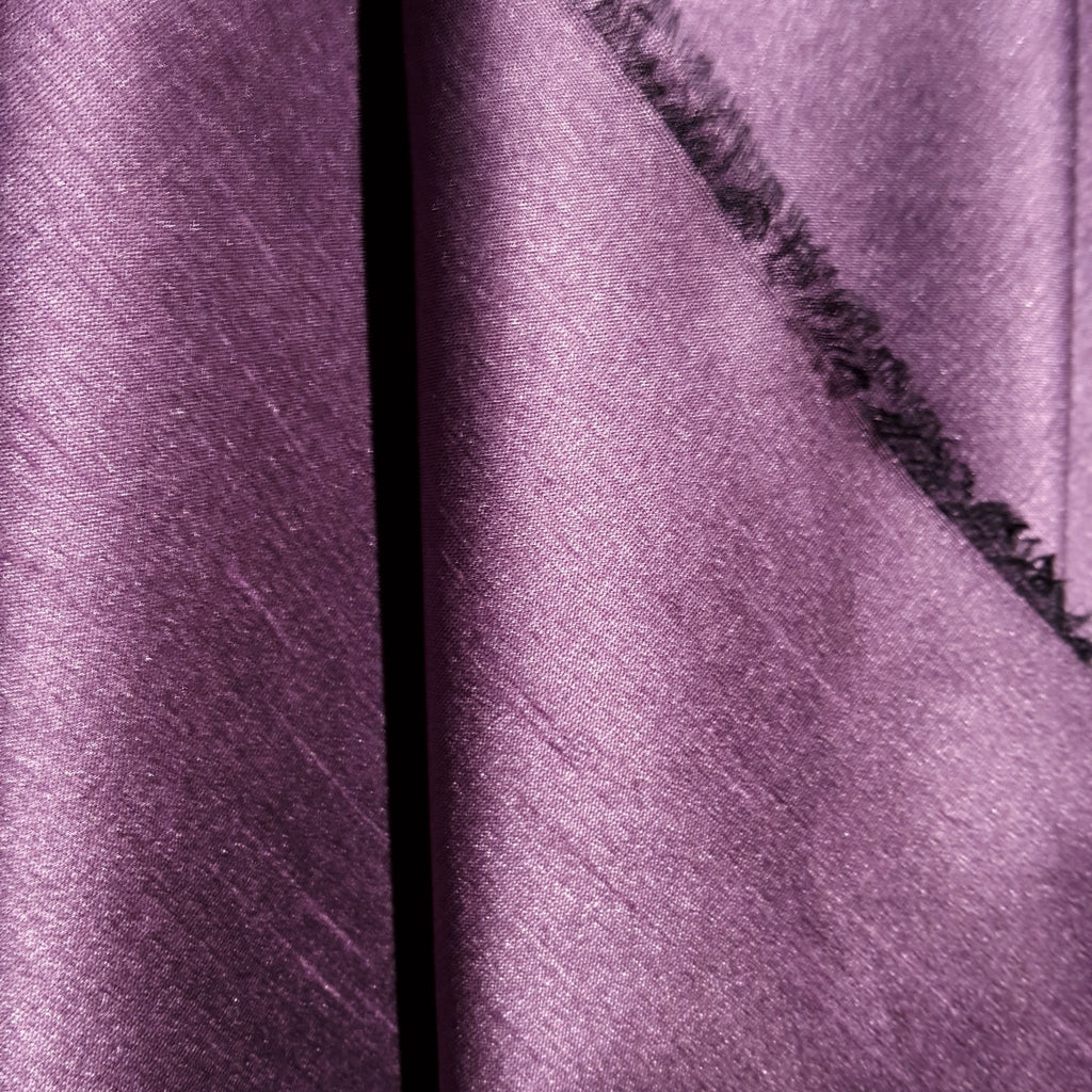 PURPLE DUSTY PLUM FAUX SILK DUPIONI