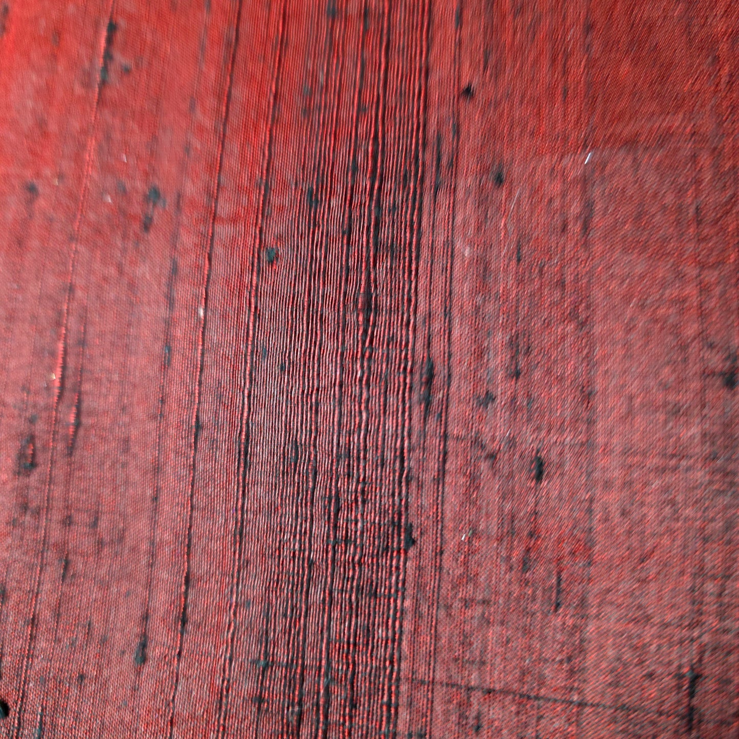 CRIMSON RED BLACK SILK DUPIONI