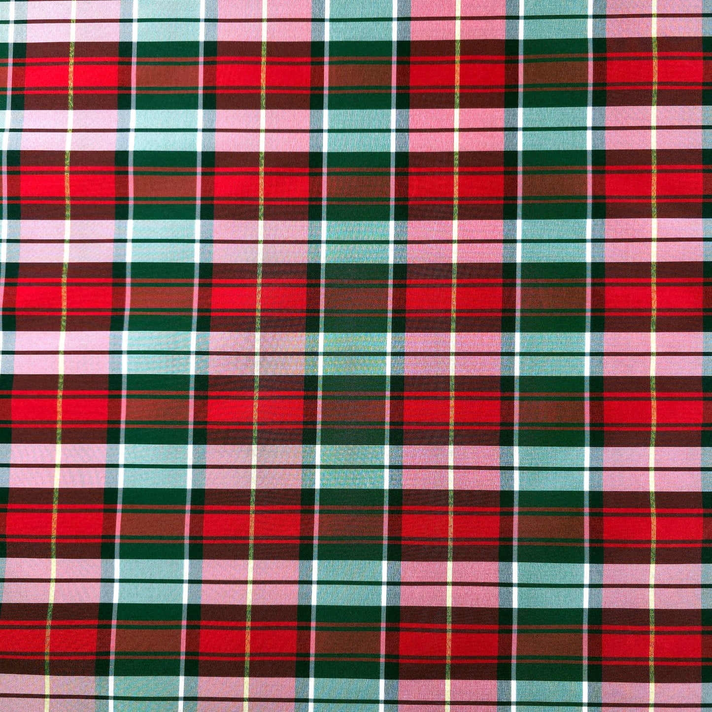 CLASSIC SANTA TARTAN PLAID TAFFETA