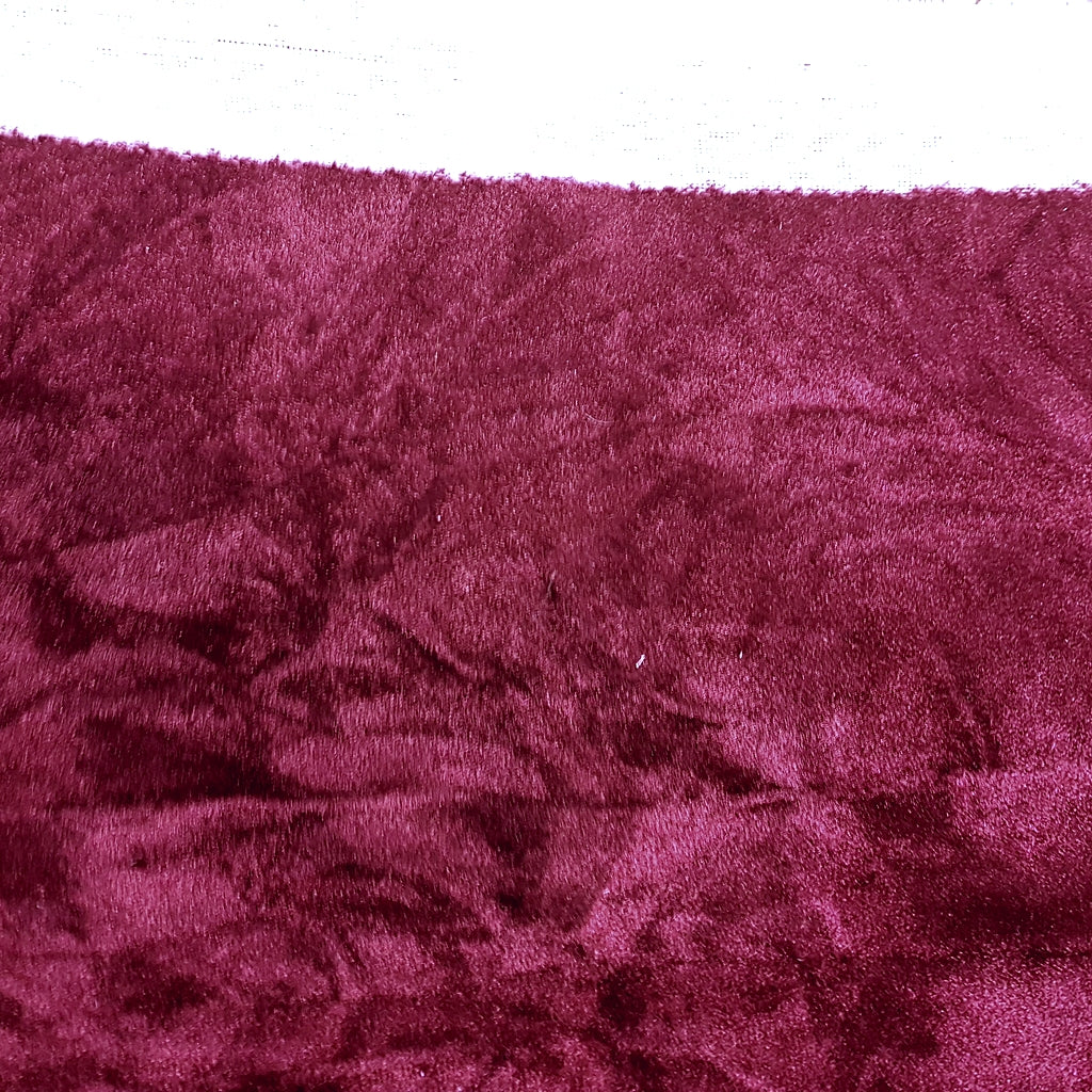 CRUSHED UPHOLSTERY VELVET BURGUNDY