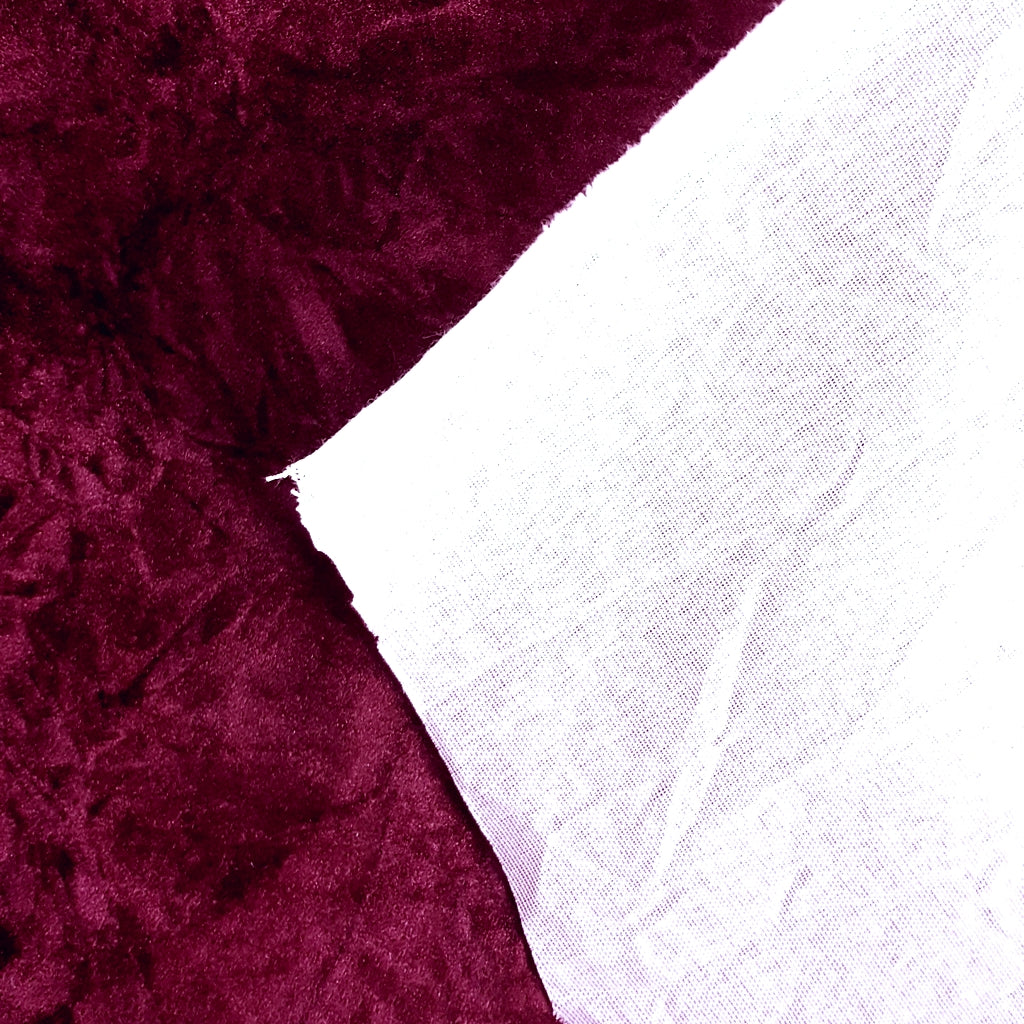 CRUSHED UPHOLSTERY VELVET BURGUNDY