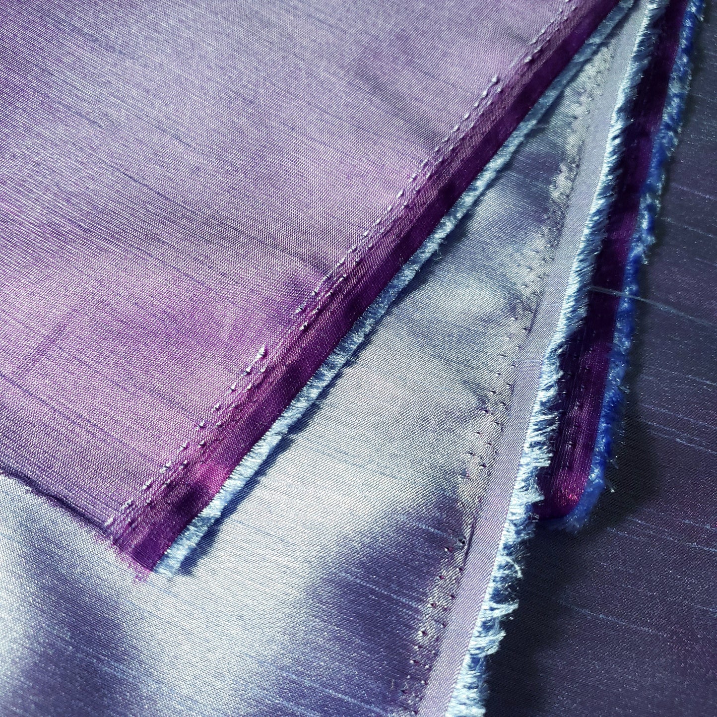 SHIMMER SHANTUNG FABRIC PURPLE BLUE