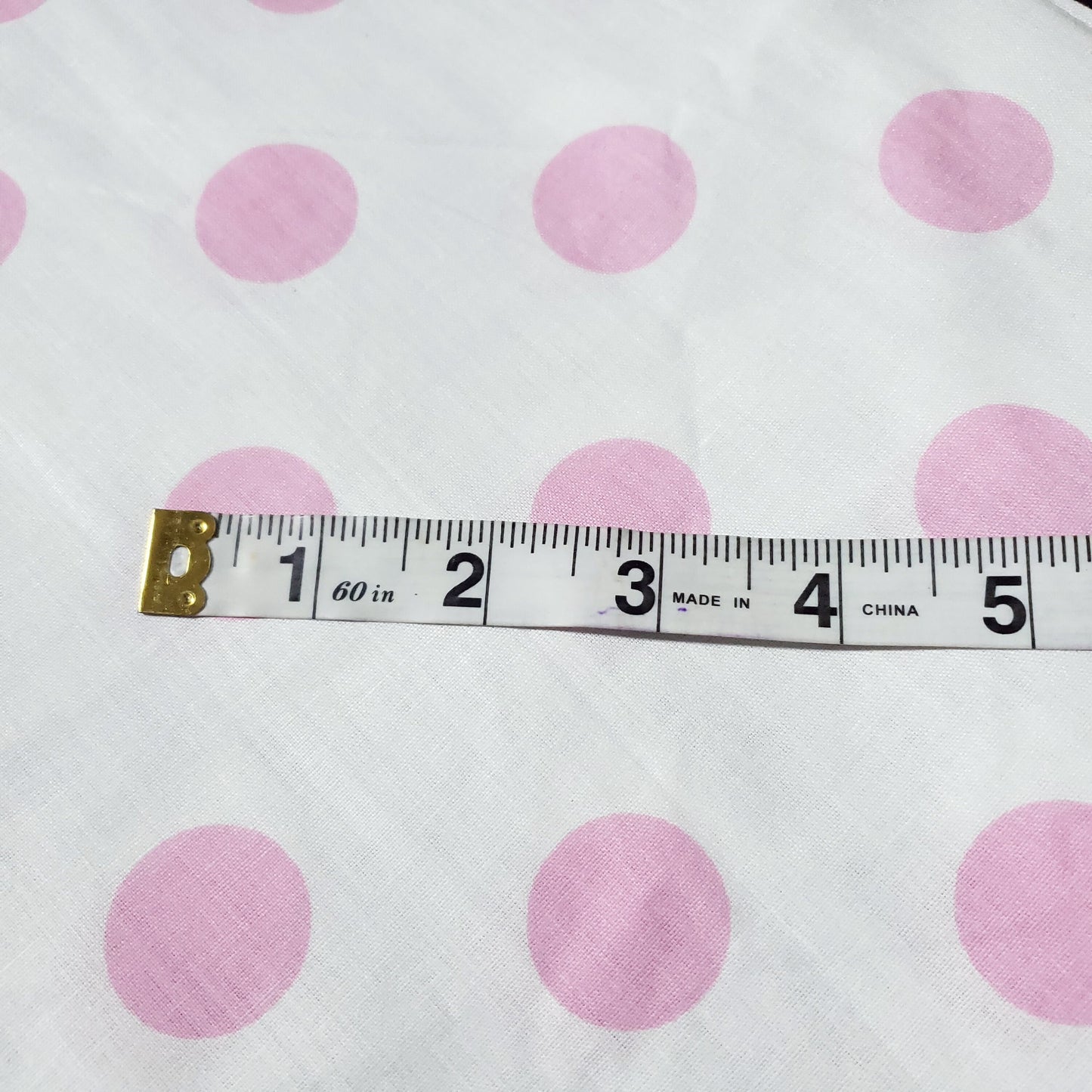ONE INCH POLKA DOT PINK ON WHITE
