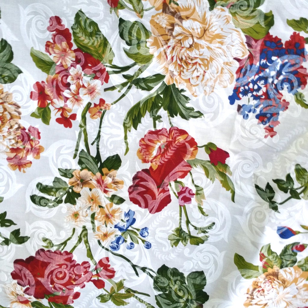 PROVINCIAL FLORALS DAMASK POLYCOTTON