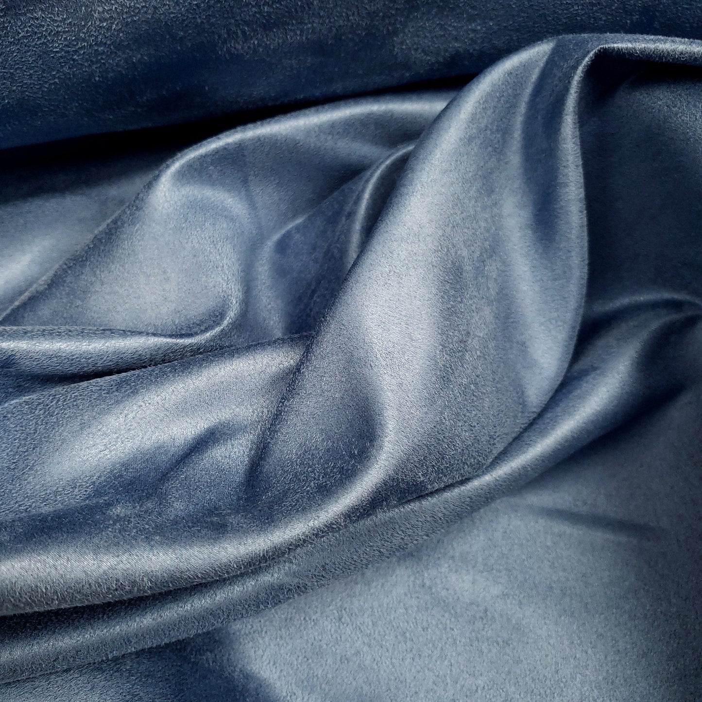 BRUSHED SUEDE UPHOLSTERY FABRIC COPEN BLUE