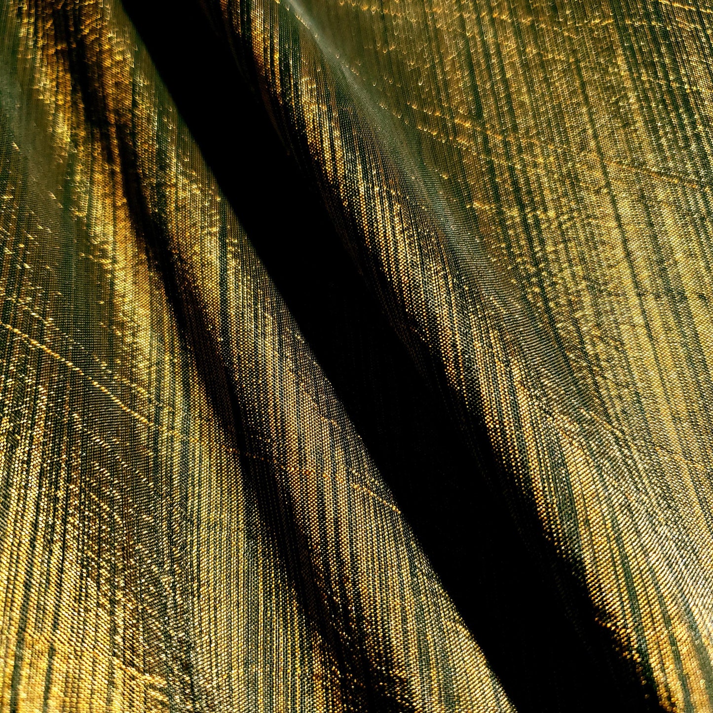 GOLD BLACK HEATHER STRIPE TAFFETA