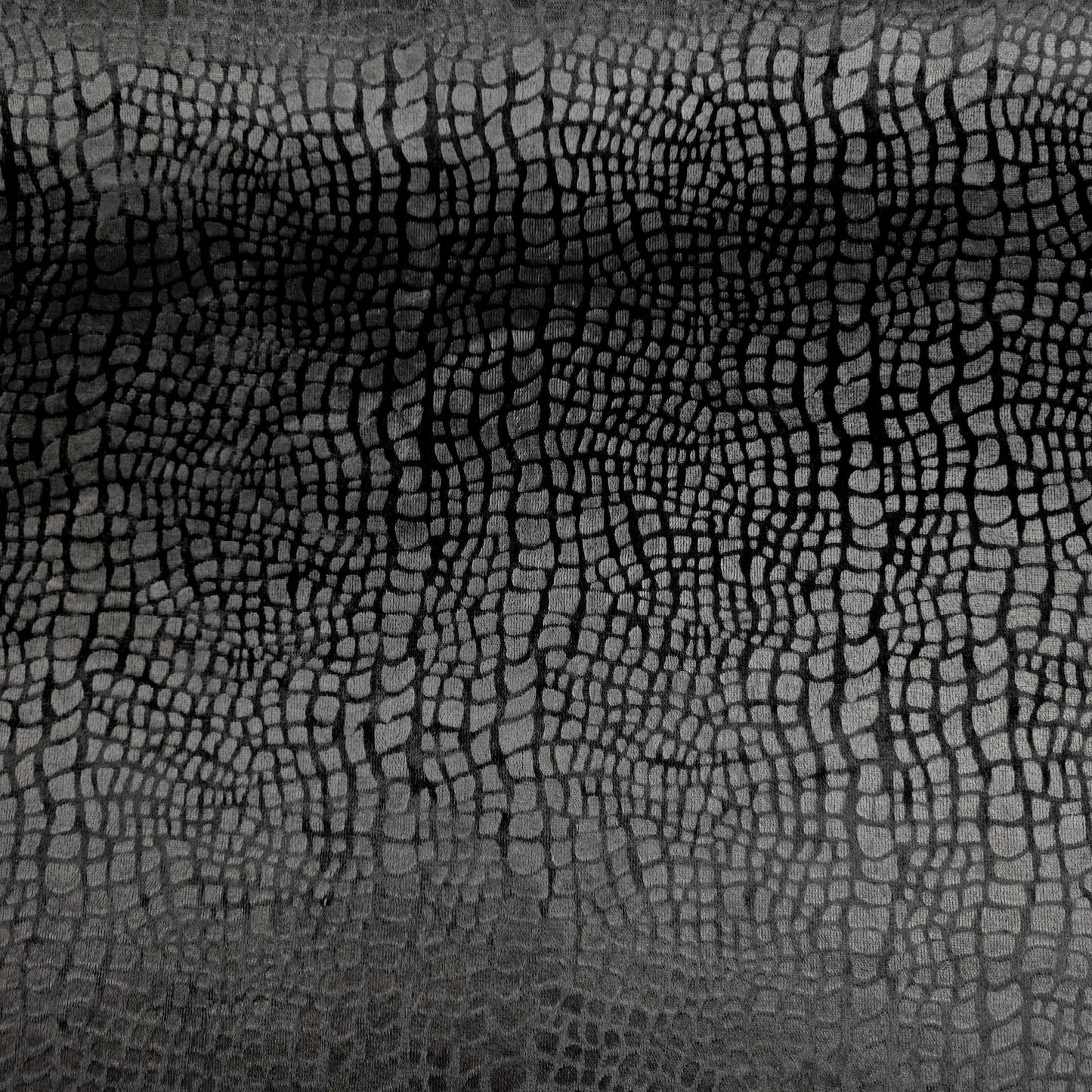 BLACK CROCODILE SEMIGLOSS UPHOLSTERY VELVET