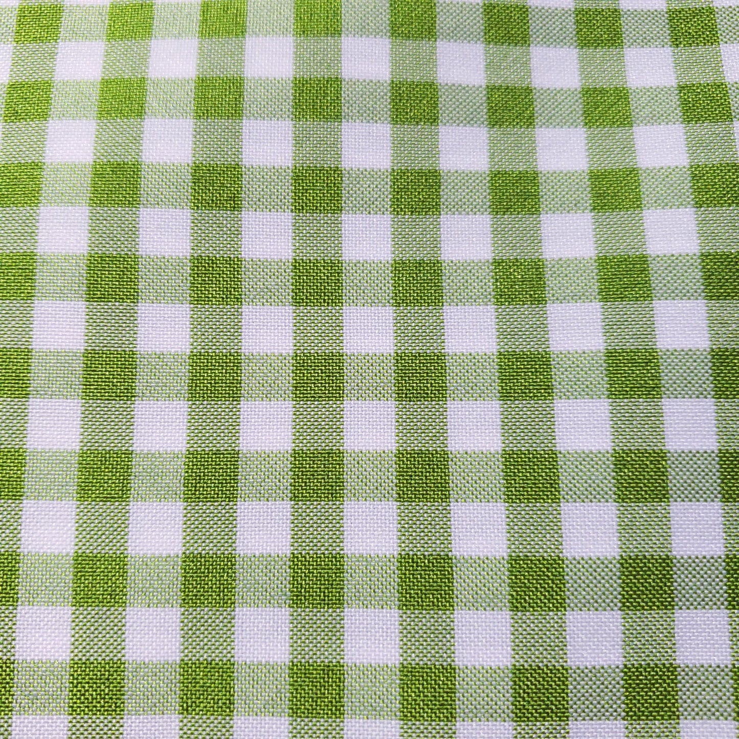 POLY POPLIN GREEN LIME SMALL GINGHAM