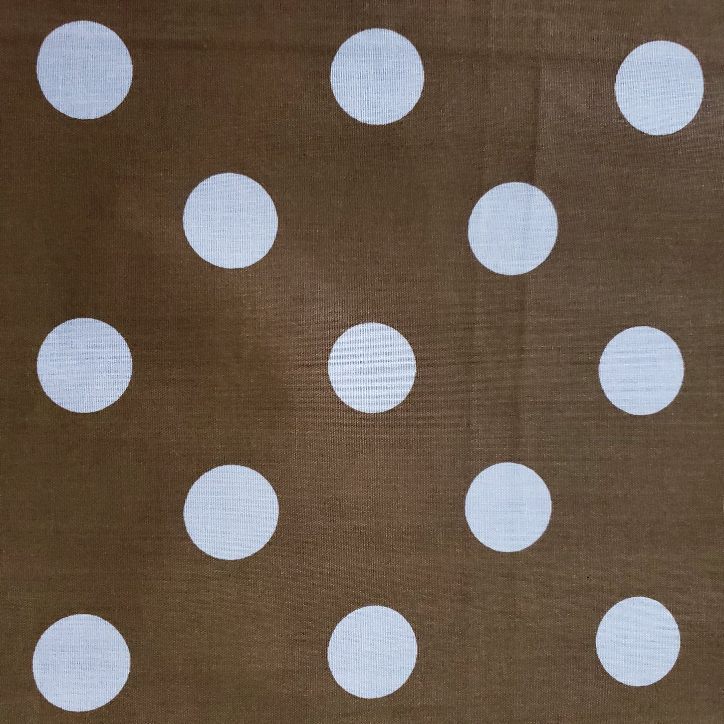 ONE INCH POLKA DOT WHITE ON BRONZE GOLD